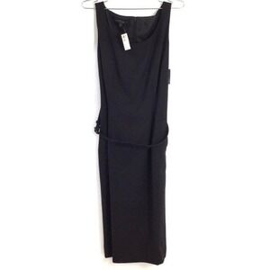 Lafayette 148 New York Black Virgin Wool Belted Sheath Dress NWTSz 8Quiet Luxury